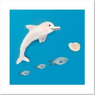 A dolphin and is friends Posters and Art